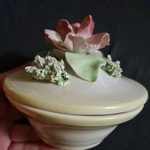 ceramic box with rose on top